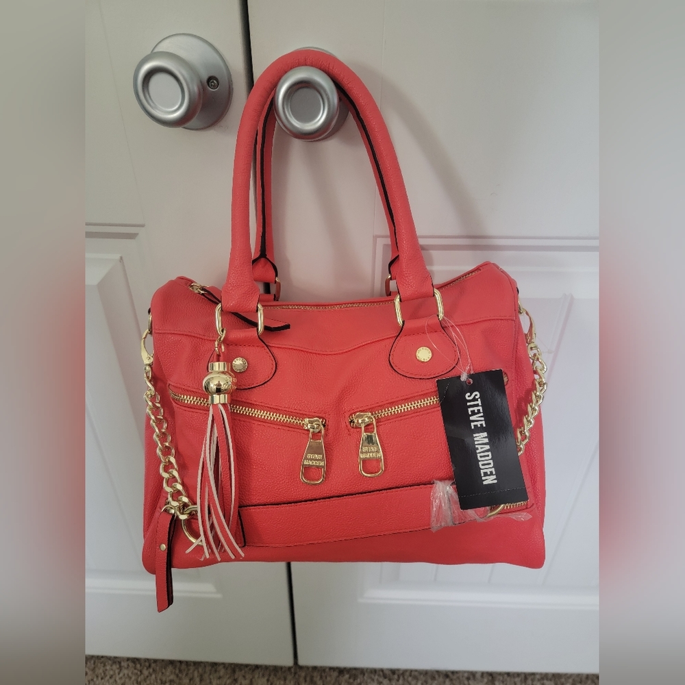 (SOLD) NWT Steve Madden Coral Satchel Handbag